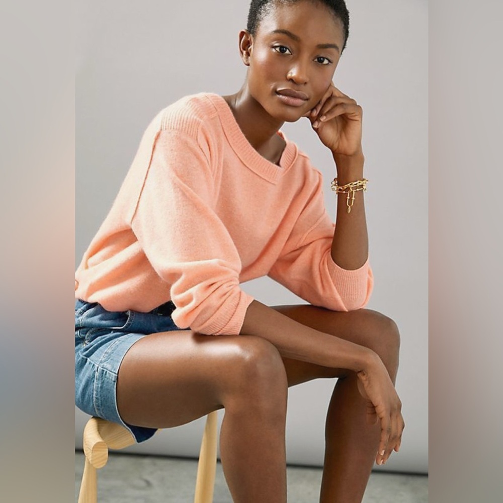 Anthropologie Pilcro Pure Cashmere Peach Sweater